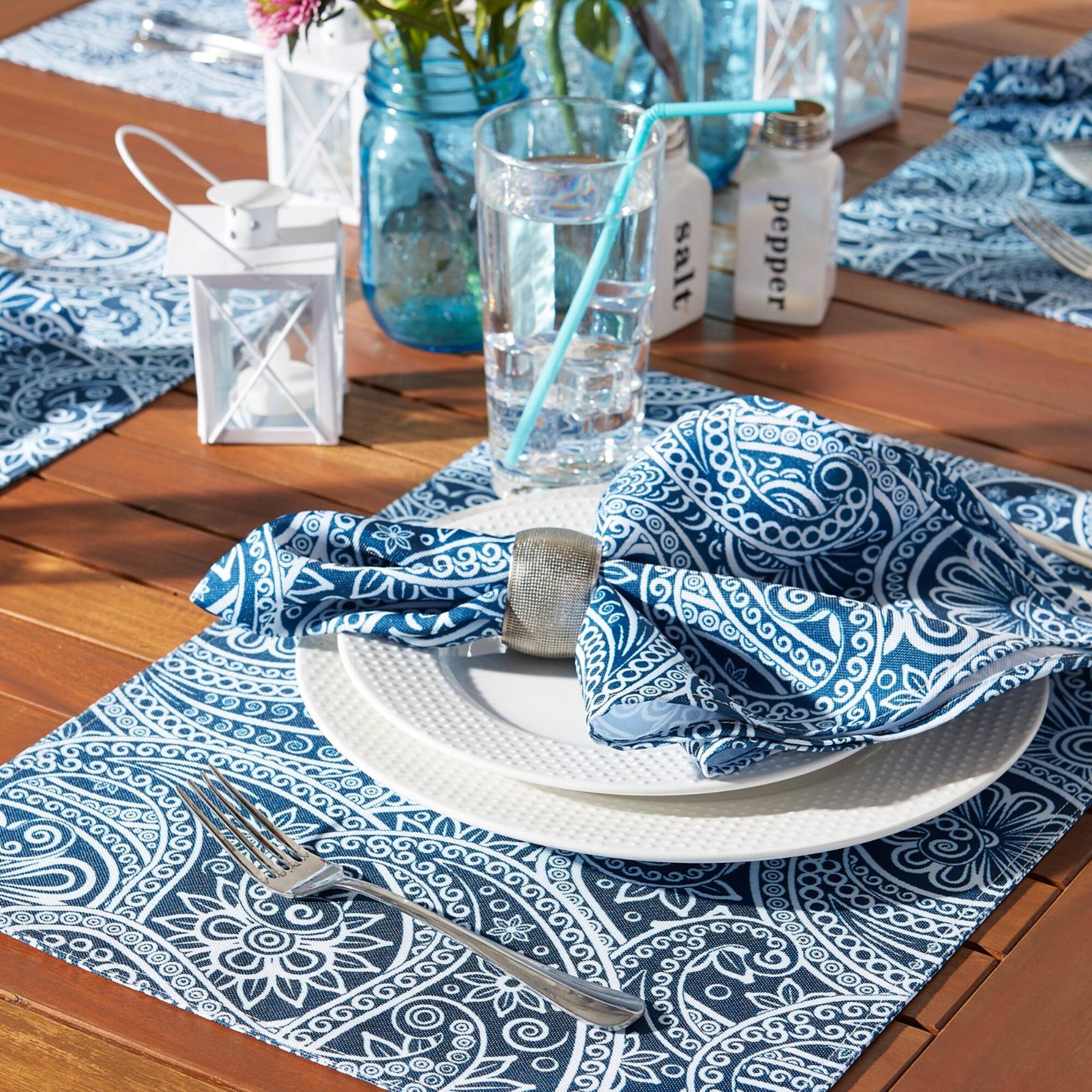 DII® Blue Paisley Print Outdoor Napkins, 6ct.